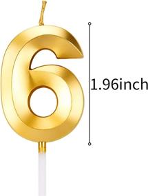 img 3 attached to LUTER Gold 3D Diamond Shape Birthday Cake Candles with Fold Design Number 6 - Premium Cake Topper Decoration for Kids and Adults