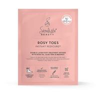 🌹 seoulista beauty rosy toes мгновенный педикюр - домашнее маска для ног - уход за кожей ног, созданный дерматологом из кореи - успокаивает и увлажняет сухую и треснувшую кожу - масло розы, алоэ вера и пчелиный воск логотип