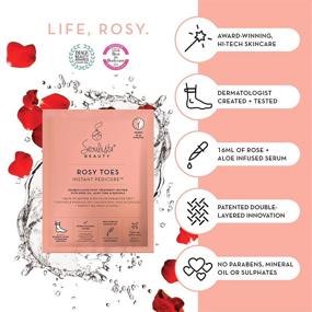 img 2 attached to 🌹 Seoulista Beauty Rosy Toes Мгновенный педикюр - Домашнее маска для ног - Уход за кожей ног, созданный дерматологом из Кореи - Успокаивает и увлажняет сухую и треснувшую кожу - Масло розы, алоэ вера и пчелиный воск