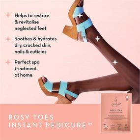 img 3 attached to 🌹 Seoulista Beauty Rosy Toes Мгновенный педикюр - Домашнее маска для ног - Уход за кожей ног, созданный дерматологом из Кореи - Успокаивает и увлажняет сухую и треснувшую кожу - Масло розы, алоэ вера и пчелиный воск