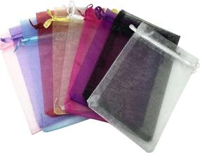 img 4 attached to 🎁 COTOSEY 100 Organza Mixed Colors Jewelry Pouch Bags Display: Stunning 4 X 6 Inches Packaging