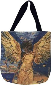 img 4 attached to 👜 Woven Tote Bag, Angelic Guidance, 17x17 inches - Shades of Color (WTB001) - Improved SEO