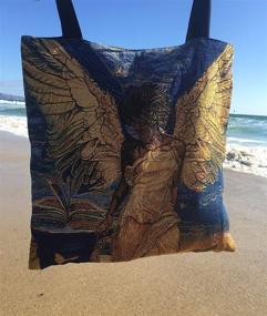 img 2 attached to 👜 Woven Tote Bag, Angelic Guidance, 17x17 inches - Shades of Color (WTB001) - Improved SEO