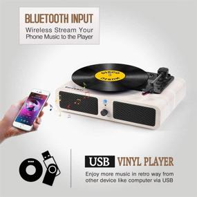 img 3 attached to Винтажный Bluetooth виниловый проигрыватель с колонками, USB LP проигрыватель для виниловых пластинок