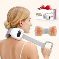 💆 cordless shiatsu neck back massager with heat: deep tissue 3d kneading for ultimate compact muscle pain relief - christmas gifts for women men mom logo