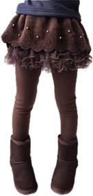 img 4 attached to 👗 Girls' Clothing: Layered Skirt Leggings for Little Girls