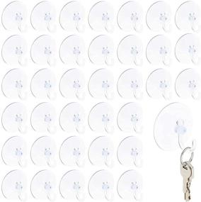 img 4 attached to 🪝 Transparent Suction Hooks - Securely Holds Items of All Sizes