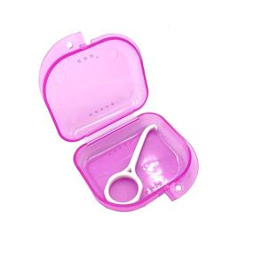 img 1 attached to EvaGO Orthodontic Dental Retainer Case – Transparent Purple 🦷 Box with Ventilation Holes and Secure Snap Lock for Denture Storage