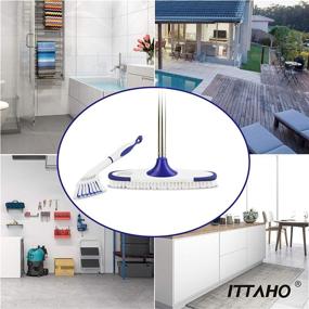 img 3 attached to 🧼 ITTAHO Long Handle Scrub Brush Set - Grout Cleaner Brush and Small Cleaning Brush for Tile, Marble, Stone Bathroom, Patio, Garage, Deck - Floor Cleaning Brush