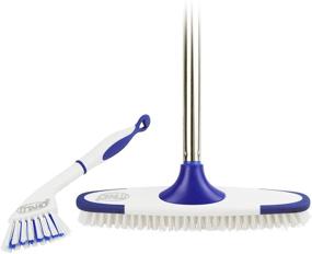 img 4 attached to 🧼 ITTAHO Long Handle Scrub Brush Set - Grout Cleaner Brush and Small Cleaning Brush for Tile, Marble, Stone Bathroom, Patio, Garage, Deck - Floor Cleaning Brush