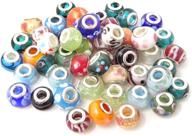 💎 50pcs honbay random patterns glass beads for european charm bracelets – large hole, spacer beads logo