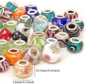 img 3 attached to 💎 50PCS Honbay Random Patterns Glass Beads for European Charm Bracelets – Large Hole, Spacer Beads