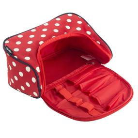 img 1 attached to 💄 Stay Stylish on the Go with Yeiotsy's Classic Red Polka Dots Travel Makeup Bag