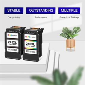 img 2 attached to 🖨️ Ink Cartridge Replacement for Canon PG-245XL CL-246XL: GPC Image Compatible with Pixma Printers - 1 Black, 1 Tri-Color