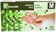 medium-sized vn9706 emerald shannon powder-free vinyl gloves - pack of 100 logo