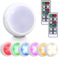 6 pack didaint wireless led puck light: battery operated, dimmable rgb color changing closet lights 🔦 with 2 remote control, 11 leds, usb powered - stick on under cabinet lighting for counter showcase логотип