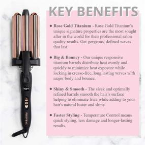 img 2 attached to 🌊 FoxyBae 1” Rose Gold Wavy Baby Triple Waver - LCD Display - Quick Heating - Professional Hair Crimper - No Hair Damage - Beach Waver - Easy to Use - Curler for Women