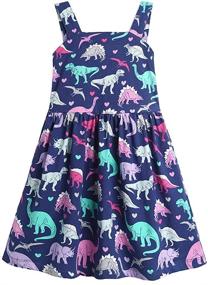 img 4 attached to 🐸 Frogwill Dinosaur Sleeve Summer Casual Girls' Dress Apparel