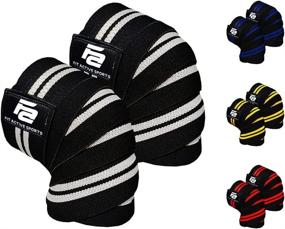 img 1 attached to Fit Active Knee Wraps for Weightlifting & Powerlifting - Ideal for Gym Workouts, Cross Training, Heavy Squats - Compression & Elastic Support of 72 Inches - Suitable for Men & Women - 1 Pair