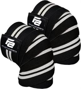 img 4 attached to Fit Active Knee Wraps for Weightlifting & Powerlifting - Ideal for Gym Workouts, Cross Training, Heavy Squats - Compression & Elastic Support of 72 Inches - Suitable for Men & Women - 1 Pair