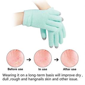 img 2 attached to 🧦 Codream Touch Screen Moisturizing Spa Gloves and Socks Set: Gel Gloves and Socks to Heal Eczema, Cracked Dry Skin - Repair Treatment for Fuzzy Green Set