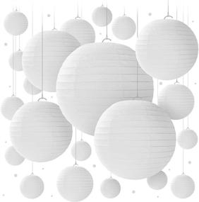 img 4 attached to 🎉 Avoseta's Set of 20 Round White Paper Lanterns – Perfect for Birthday, Wedding, Party, and Event Decorations!