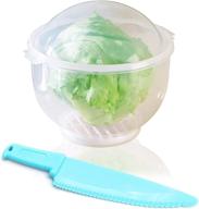 🥬 enhanced lettuce crisper salad keeper container: preserve freshness with tighter lid & bonus lettuce knife логотип