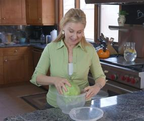 img 1 attached to 🥬 Enhanced Lettuce Crisper Salad Keeper Container: Preserve Freshness with Tighter Lid & Bonus Lettuce Knife