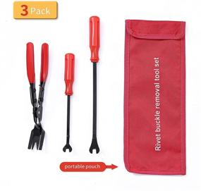 img 3 attached to 🔧 Universal Auto Door Car Upholstery Trim Clip Removal Set - Kurala 3 PCS Clip Pliers and Fastener Remover Tool with Bag for Door Panel Trim Clip Removal in Car