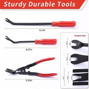 img 2 attached to 🔧 Universal Auto Door Car Upholstery Trim Clip Removal Set - Kurala 3 PCS Clip Pliers and Fastener Remover Tool with Bag for Door Panel Trim Clip Removal in Car