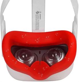 img 1 attached to 🔴 Red Silicon Face Cover &amp; Lens Protective Set for Oculus Quest 2 VR Headset