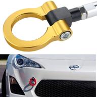 dewhel jdm racing aluminum tow hook front for scion fr-s brz impreza wrx sti 86 (gold) logo