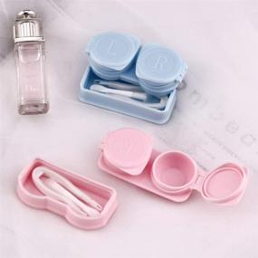 img 2 attached to iGeyzoe 10 Pack Portable 2-Layer Contact Lens Cases Box Set - 👀 Wet and Dry Separated Contacts Container Soak Storage Kit with Tweezers and Applicator Set