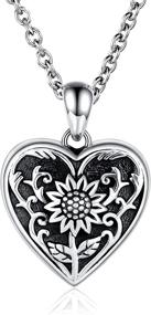 img 4 attached to Sterling Necklace Sunflower Cremation Keepsake