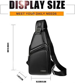 img 3 attached to Leathario Shoulder Crossbody Multipurpose Black 264 Backpacks for Casual Daypacks