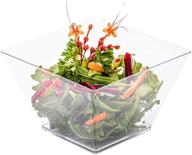 🍽️ restaurantware's clear plastic square bowls - 16 oz disposable salad bowls, 100 square entree bowls | perfect for appetizers or desserts logo