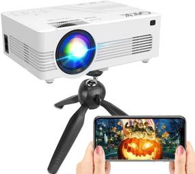 img 4 attached to 📽️ QXK Upgraded 7500 Lumens WiFi Projector, Enhanced Full HD 1080P Mini Projector, Max 200” Display Supported, Smartphone/HDMI/AV/USB/TF/Sound Bar/TV Stick Compatibility [Includes Tripod]