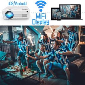 img 3 attached to 📽️ QXK Улучшенный проектор с Wi-Fi и яркостью 7500 люменов, улучшенный мини-проектор Full HD 1080P, поддерживает дисплей до 200”, совместим со смартфонами/HDMI/AV/USB/TF/Sound Bar/TV Stick [в комплекте с треногой]