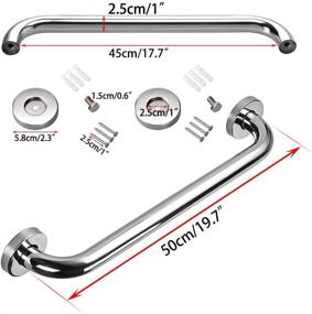 img 1 attached to 🛁 20-Inch Stainless Steel Bath Grab Bar by Sumnacon - Sturdy Safety Handle with Screws | Wall Mounted Balance Handrail Assist for Bathtub, Shower, Toilet, Stairway | Polished Finish