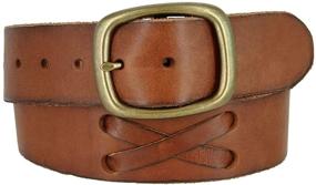 img 4 attached to Genuine Leather Western Style X-Laced Belts: The Perfect Casual Men's Accessory