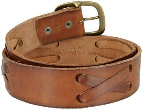 img 3 attached to Genuine Leather Western Style X-Laced Belts: The Perfect Casual Men's Accessory