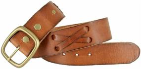 img 2 attached to Genuine Leather Western Style X-Laced Belts: The Perfect Casual Men's Accessory