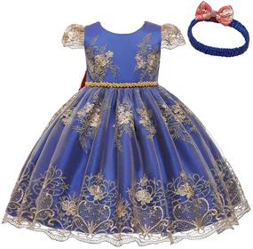 img 2 attached to 🌸 Stylish Lace Applique Flower Girl Pageant Dress with Petticoat for Shiny Toddlers, Babies, and Girls on Birthday Parties