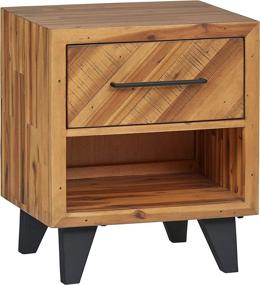 img 4 attached to Stone Beam Cube Shaped Nightstand Natural Furniture