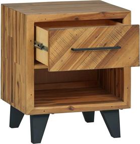 img 1 attached to Stone Beam Cube Shaped Nightstand Natural Furniture