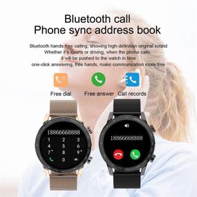 img 3 attached to ⌚ Водонепроницаемые смарт-часы с функцией Bluetooth-звонков для Android и iOS: умные наручные часы для женщин и мужчин с полноцветным сенсорным экраном и монитором сердечного ритма