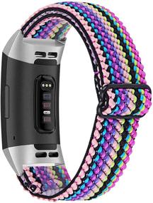 img 4 attached to 🌈 Joyozy Stylish Scrunchie Loop Bands: Adjustable Elastic Wristband for Fitbit Charge 3&4 - Perfect Bracelet for Women & Girls