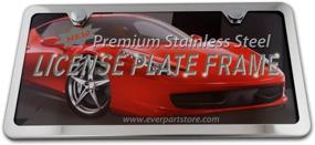 img 3 attached to 🔍 Sleek and Stylish LFPartS Slim Stainless Steel License Plate Frame - Mirror Finish with 2 Holes