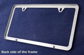 img 1 attached to 🔍 Sleek and Stylish LFPartS Slim Stainless Steel License Plate Frame - Mirror Finish with 2 Holes