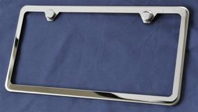 img 2 attached to 🔍 Sleek and Stylish LFPartS Slim Stainless Steel License Plate Frame - Mirror Finish with 2 Holes